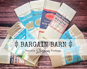 BARGAIN BARN - Vintage Rayon Seam Binding – 3 Yards, New in Original Package – Choice of White & Neutral Color Options – Various Brands