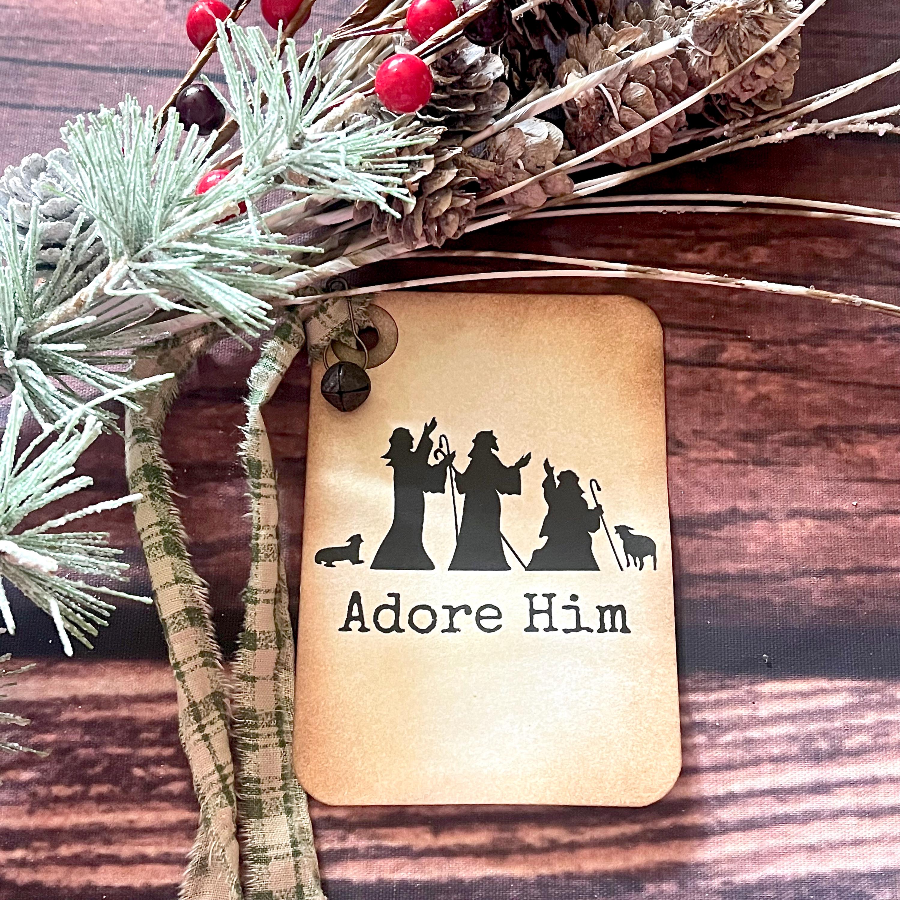 Primitive Christmas Gift Tags Set - 6 Coffee Dyed Tags - Christmas ...