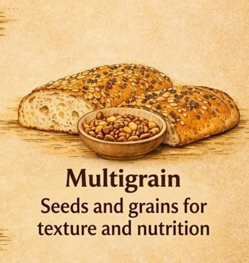 Lot de guides de cuisson imprimables pour le pain Ensemble d'affiches infographiques de cuisine, pains artisanaux régionaux à grains entiers, cadeau déco PDF image 11