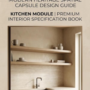 Modern Erbs Küche Interior Design Guide | Studio Wohnung Raum Planung Blueprint | Material Finish Spezifikation Moodboard PDF