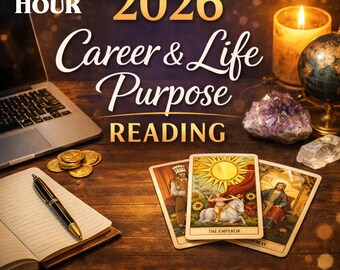 Lectura de Tarot Profesional 2026 extremadamente detallada, análisis de tu propósito de vida y trayectoria laboral, lectura psíquica en la misma hora, orientación profesional exhaustiva.