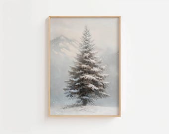 Winter Tree Print Snowy Forest Wall Art Printable Nature Decor