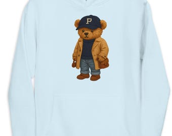 Embroidered Teddy Bear Hoodie – Preppy Streetwear