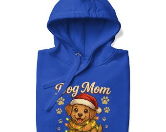 Dog Mom Christmas Squad Hoodie, Festive Pet Mama Gift