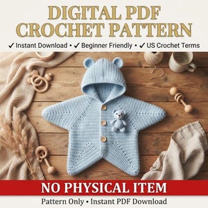 DIGITAL PDF Crochet Baby Star Bunting Pattern | Baby Sleep Sack Crochet Pattern | Instant Download | DIY Crochet Tutorial | No Physical Item