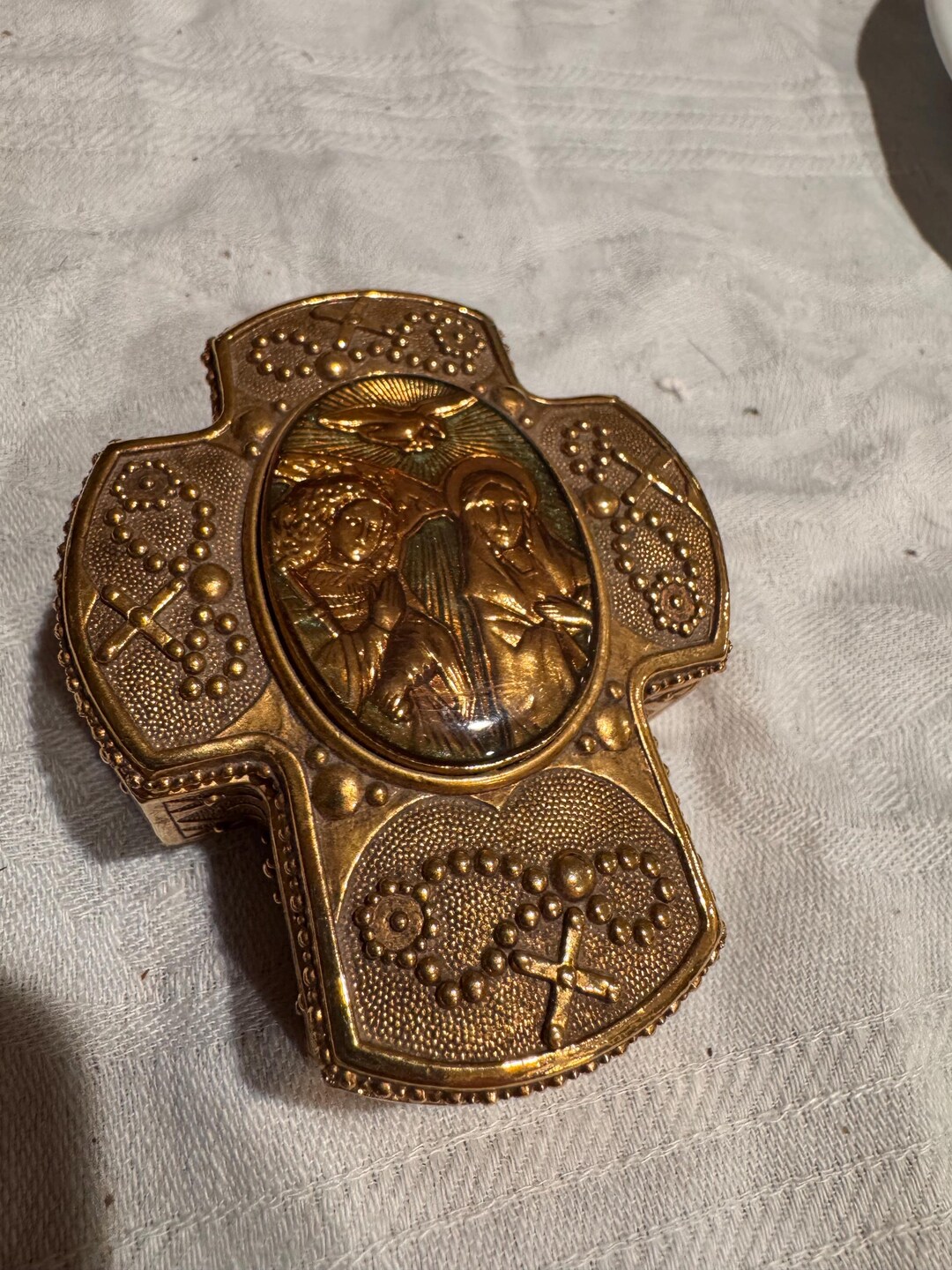 Vintage Catholic Rosary Box – Vatican Library Collection – Gold Tone ...