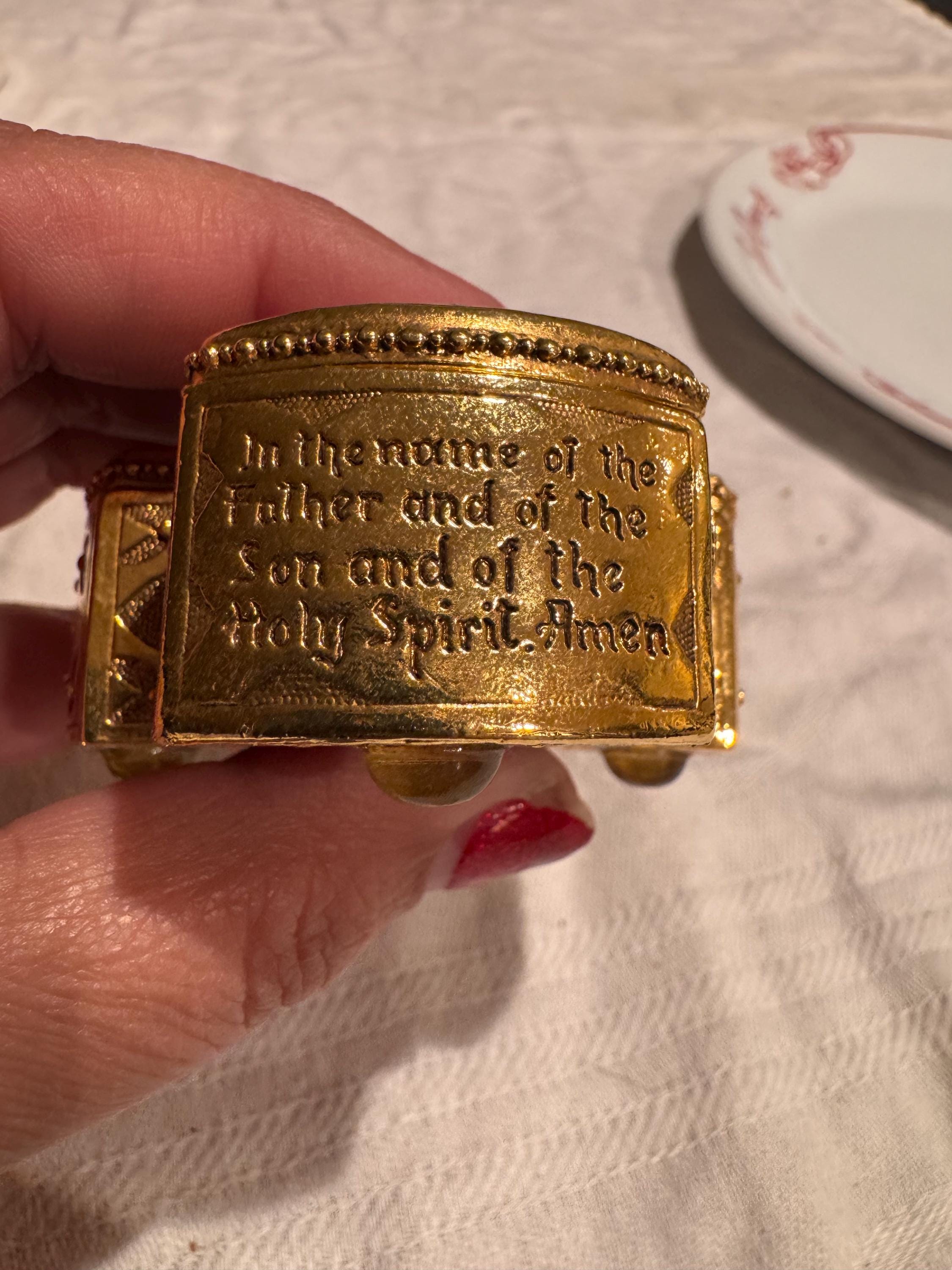 Vintage Catholic Rosary Box – Vatican Library Collection – Gold Tone ...