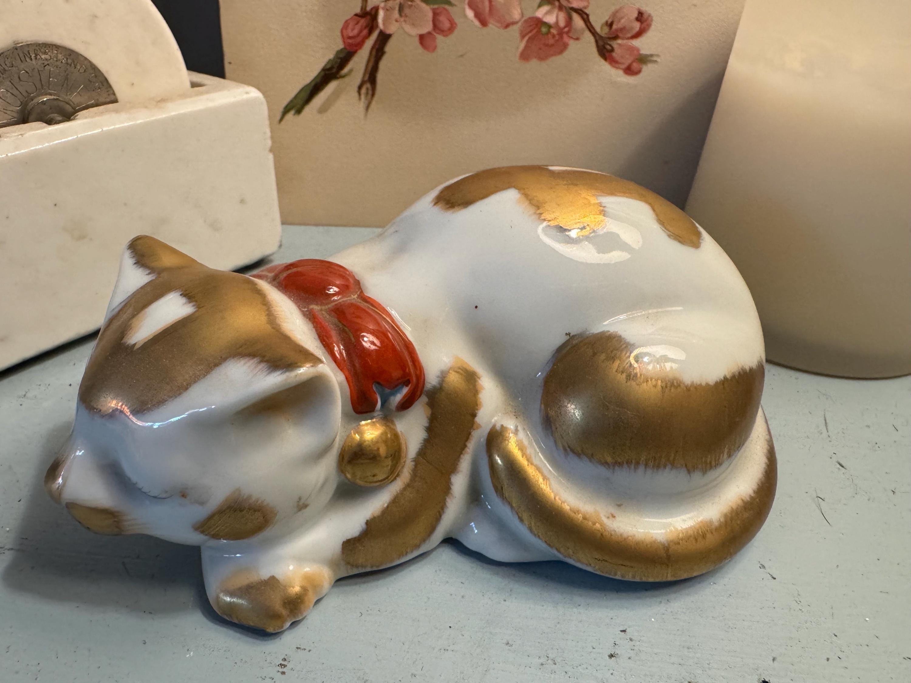 Antique Japanese Porcelain Cat - Etsy