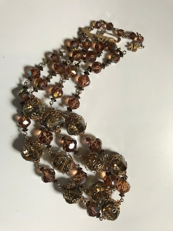 Super rare vintage Vendome 2-stranded necklace wi… - image 1
