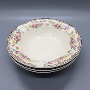Vintage set of three Crown Potteries Garland Round berry bowls #342
