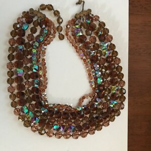 Rijke donkere topaas vintage 6-strengs DeMario ketting