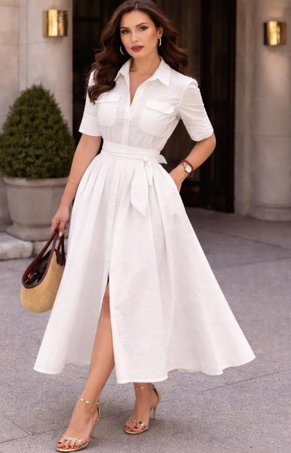 crochet 60s dress Retro Lacy Short Sleeve with U-Shape Neckline and Scalloped – Patterns Central SIZ:10.5 spectator flutter sleeves Chiffon Inset Ultra Wide