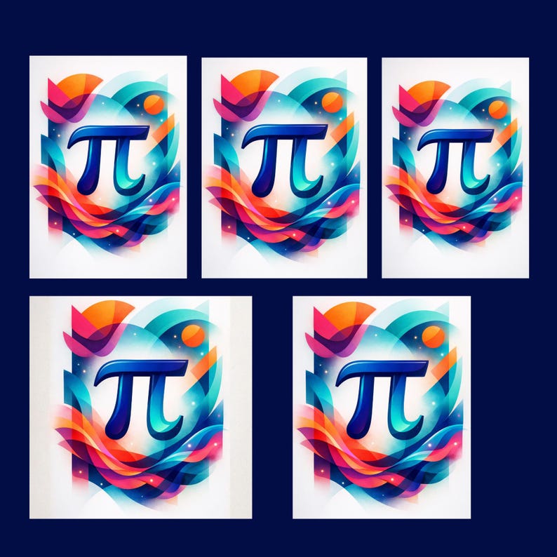 Abstract Pi Symbol Poster, Pi Day Wall Art Printable, Math Decor ...