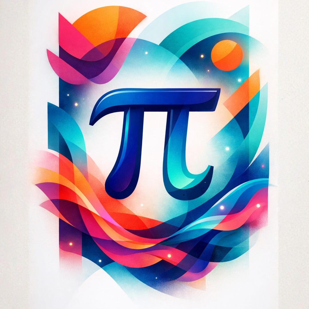 Abstract Pi Symbol Poster, Pi Day Wall Art Printable, Math Decor ...