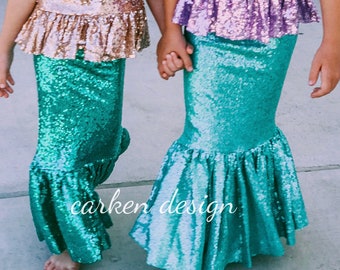 mermaid tail, mermaid costume, mermaid kids skirt, mermaid dress, mermaid party, toddler mermaid costume, halloween costume - SKIRT ONLY