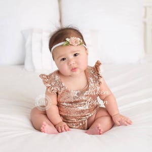 FINAL SALE - Sequin leotard, rose gold leotard, sequin romper, toddler leotard, dance leotard, rose gold, gold