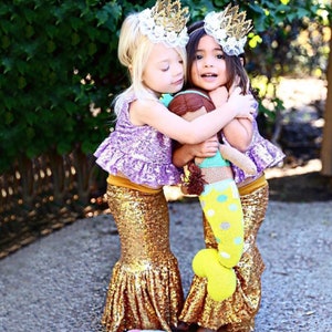 GOLD mermaid skirt, halloween costume, toddler mermaid costume, mermaid costume, halloween costume, mermaid birthday outfit