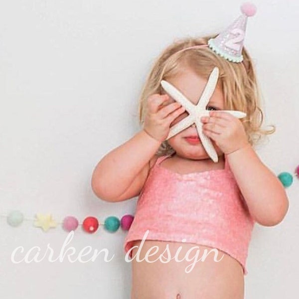 Meerjungfrau Top, Meerjungfrau Shirt, Meerjungfrau Kostüm für Kleinkinder, Crop Top für Kleinkinder, Meerjungfrau Party, Halloweenkostüm für Kleinkinder, Pailletten Neckholder Top - NUR TOP