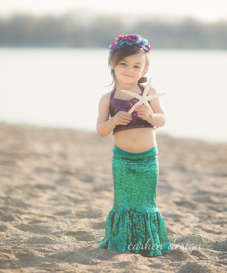 mermaid skirt mermaid tail mermaid party toddler mermaid image 10