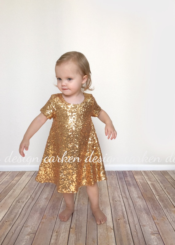 Girls gold sequin dress sales