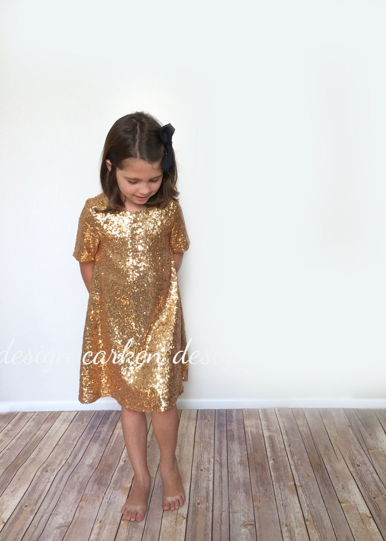 FINAL SALE flower girl dress, flowergirl dress, girls sequin dress, rose gold toddler dress, toddler sequin dress, girls formal dress image 4