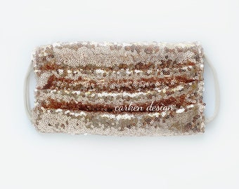 Sequin face mask, face mask, protective face mask, handmade, elastic over ear mask, childrens adults sequin mask, 1-2 WEEK TURNAROUND