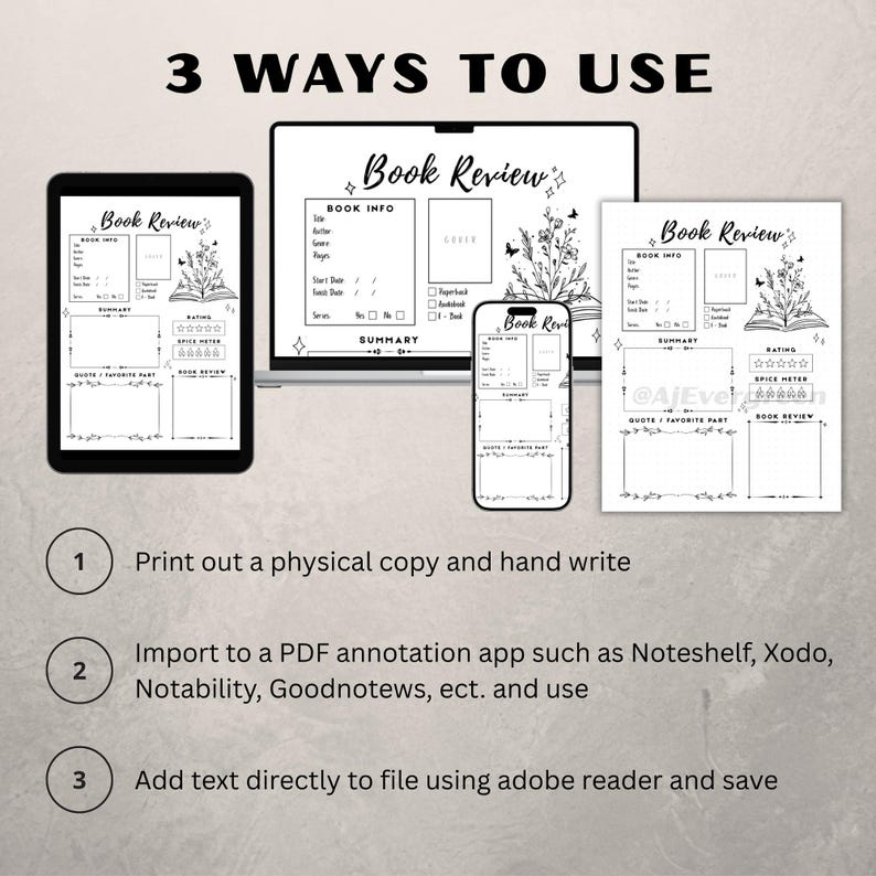 Book Review Template Printable, Journal Reading Review Page, Reading ...