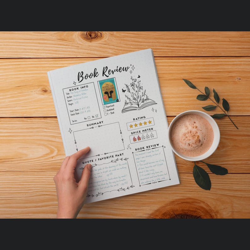 Book Review Template Printable, Journal Reading Review Page, Reading ...