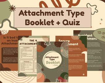 Attachment Styles Booklet including Quiz Attachment Theory Avoidant Attachment E-book Attachment Workbook Relationship Therapy Resource