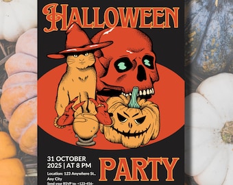 Invito per festa di Halloween retrò: tema horror anni '80 (download digitale)