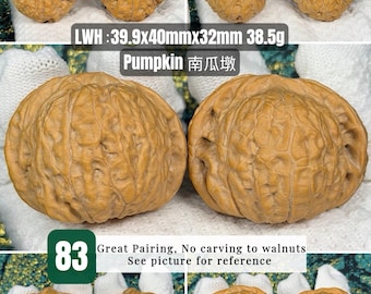 Pumpkin "Nan Gua Dun" Wenwan Walnut Pair | Chinese Hand Exercise Balls Pair#83