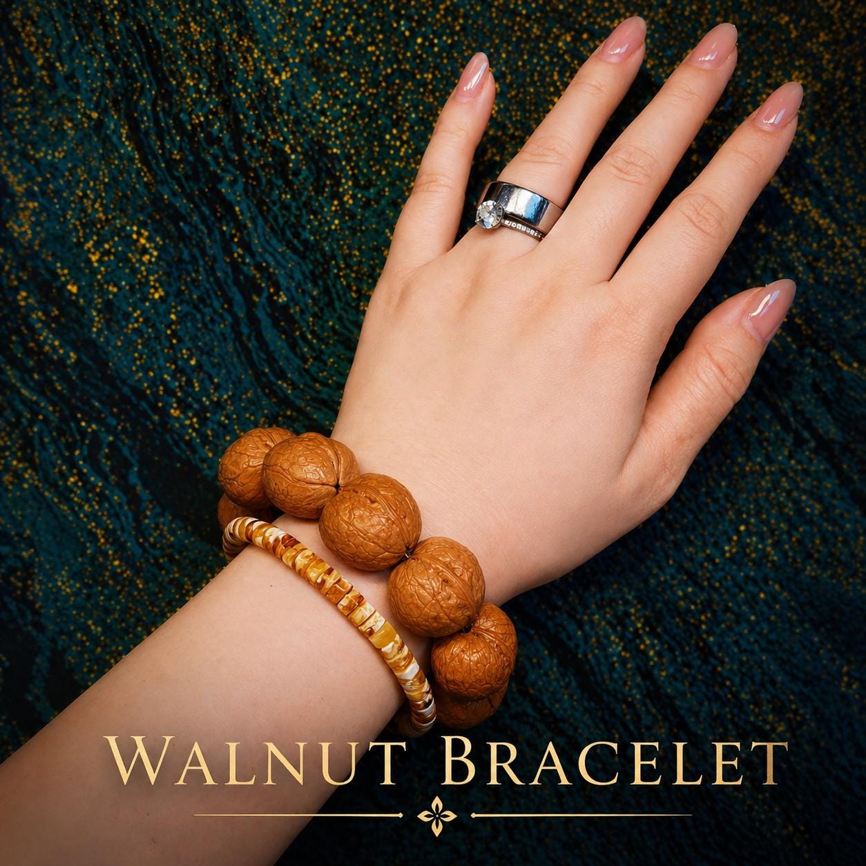 Natural Wenwan Walnut Bracelet | Handcrafted Chinese Meditation