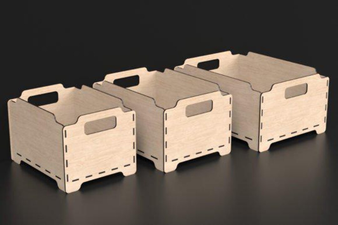 Storage Boxes SVG – Laser Cut Wooden Organizer Box Files for Glowforge ...