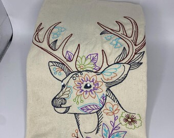Paño de cocina "Sweet Symmetry Buck in the Woods" con rayas rojas en los laterales (45,7 x 66 cm)