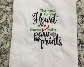 Paño de cocina de algodón suave "El camino a mi corazón"