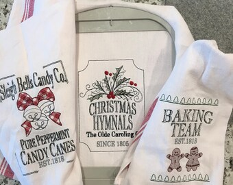 Juego de 3 paños de cocina navideños retro