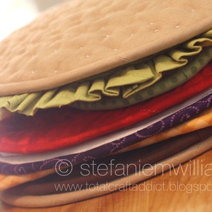 Build-A-Burger Quilted Potholder Hot Pad Set PDF Pattern