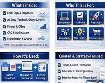 Digital Marketing Strategy Workbook (550 Actionable Frameworks)