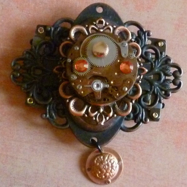 Steampunk Barrette in Copper