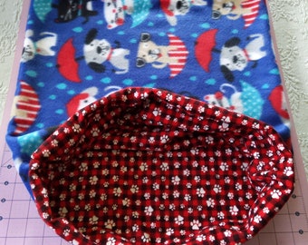 Raining Cats and Dogs/Red with Paw prints Pet Snuggle Tunnel