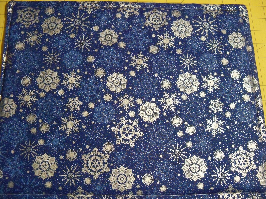 Blue and Silver Snowflake Placemats Etsy