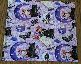 Crescent Moon Black Cats!Washable-Refillable Catnip Mat