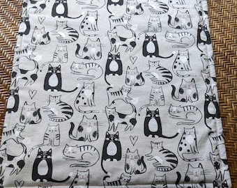 Sketched Kitty on Grey! Washable-Refillable Catnip Mat