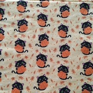 Kürbisse und schwarze Katzen Flanell! Waschbar-Wiederauffüllbare Katzenminze Matte