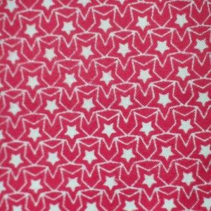 Dark Pink/White Stars! Flannel by the yard