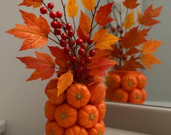Handmade Pumpkin Vase, Fall Home Decor