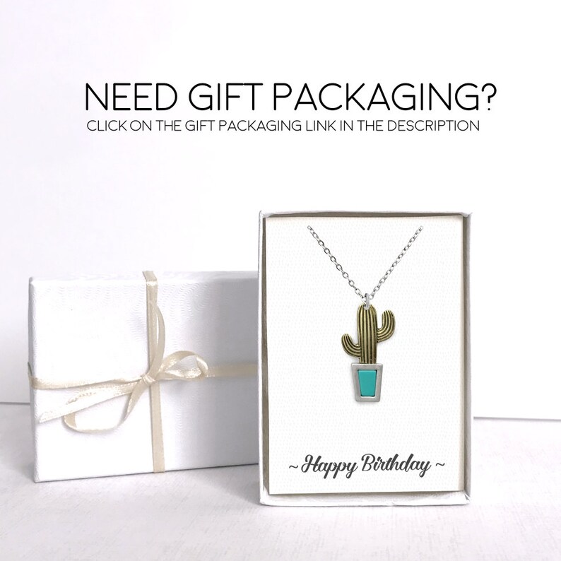 Southwest Unique Western Gift Idea Teal Cactus Necklace Mixed Metal