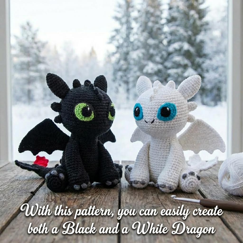 Crochet Toothless Pattern, Amigurumi Dragon Toy PDF, Intermediate ...
