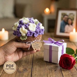 PDF-patroon gehaakte hortensia bloempot | Moederdag Verjaardag Jubileumcadeaus