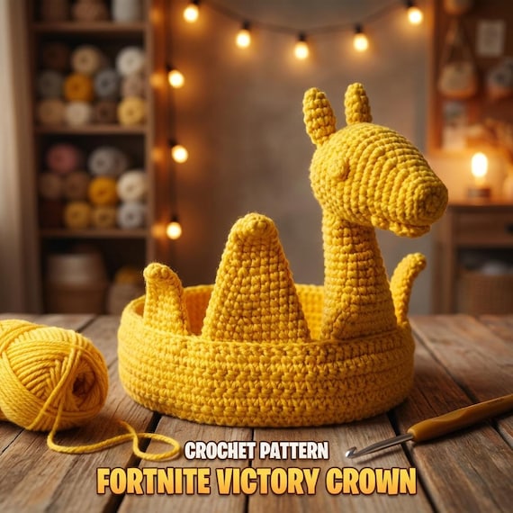 Llama Trophy Crochet Pattern | Fortnite Victory Crown PDF